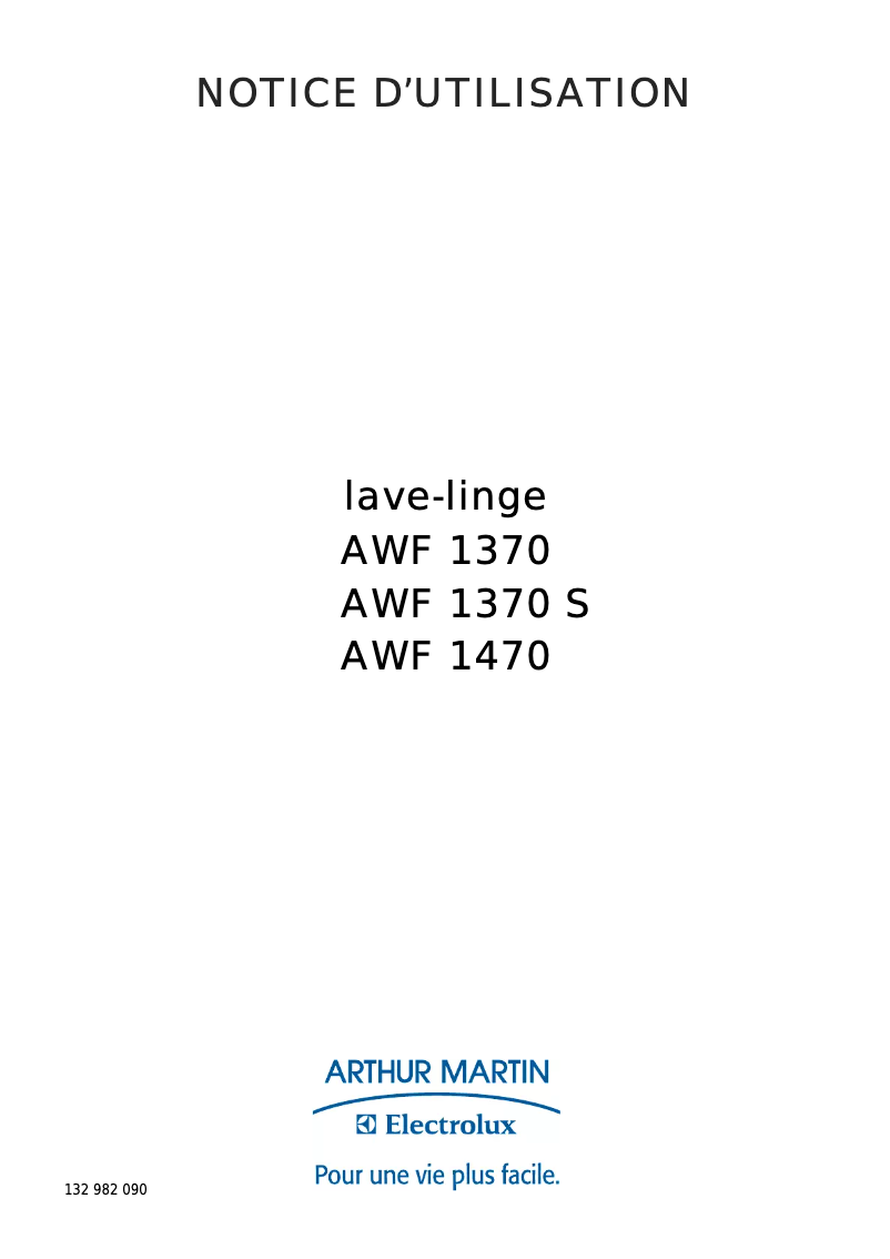 Imagen de la primera página del manual del dispositivo AWF 1370