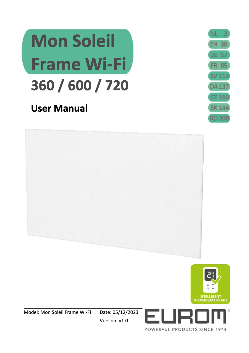 Imagen de la primera página del manual del dispositivo Mon Soleil Frame 720 Wifi