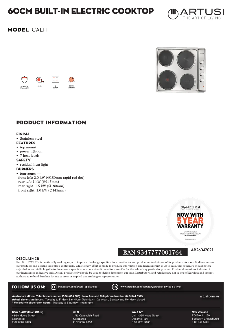 Imagen de la primera página del manual del dispositivo CAEH1