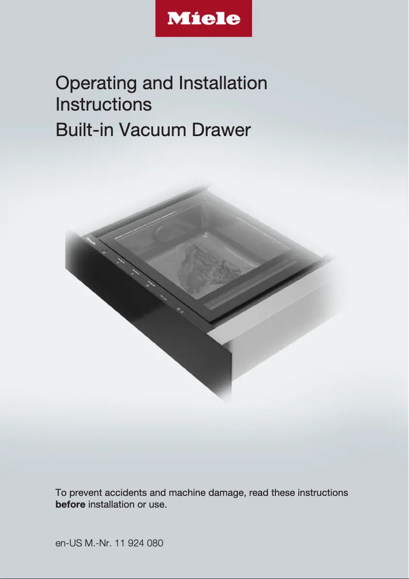 Página 1 del manual Guía de instalación Miele EVS 7670