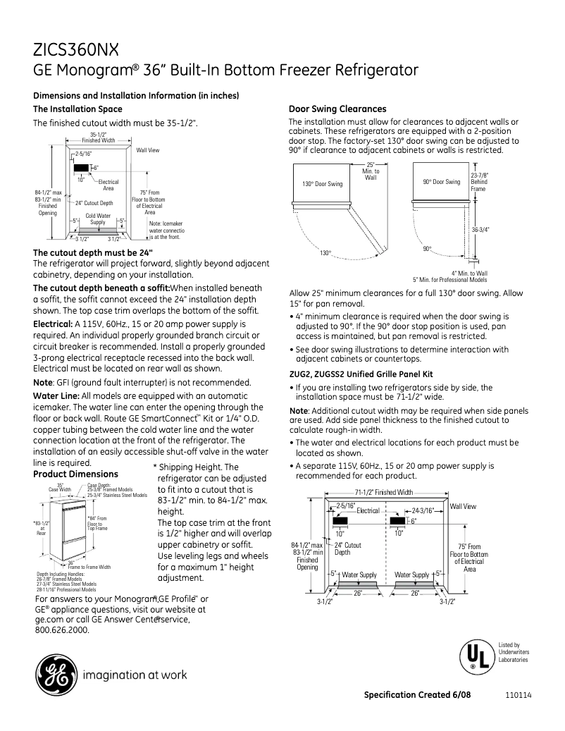 Imagen de la primera página del manual del dispositivo ZICS360NXLH