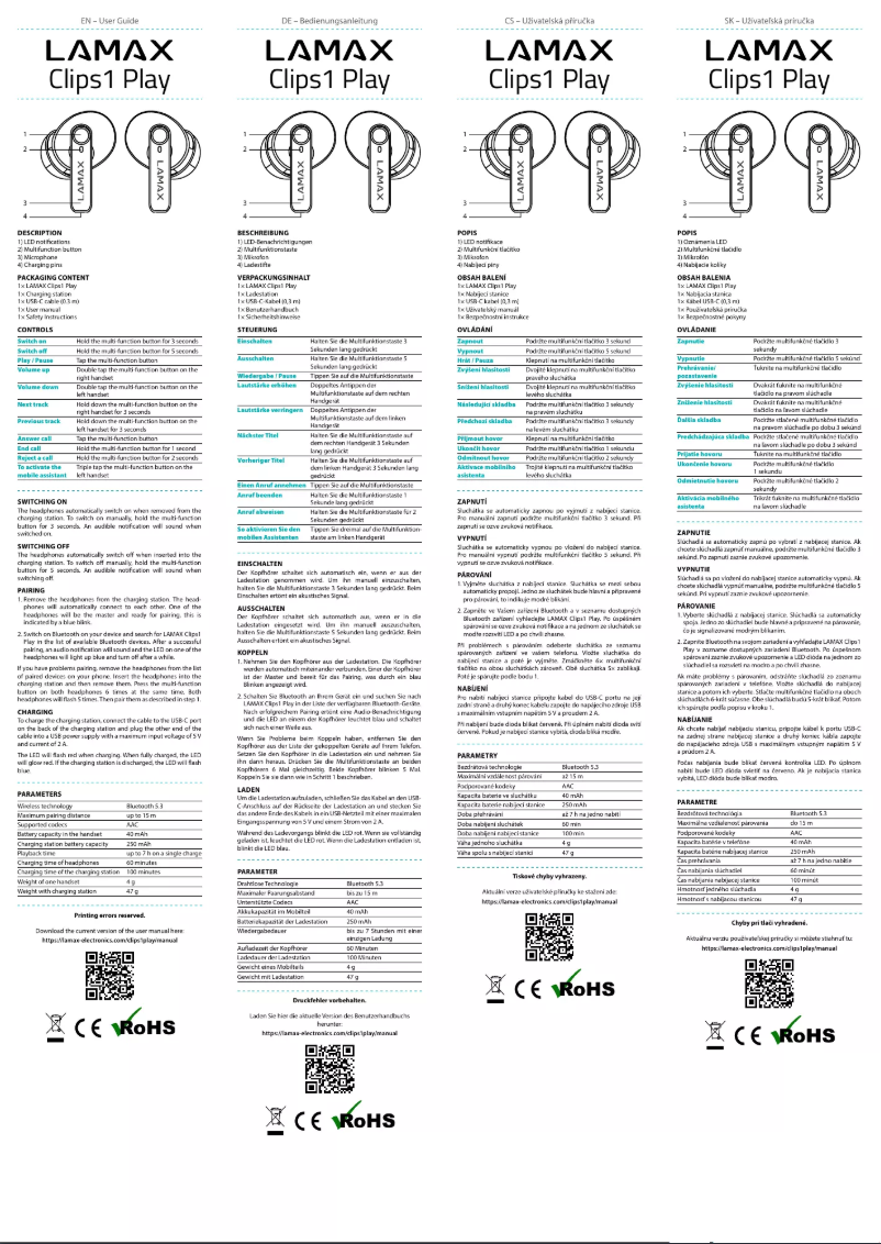 Página 1 del manual Manual de usuario Lamax Clips1 Play