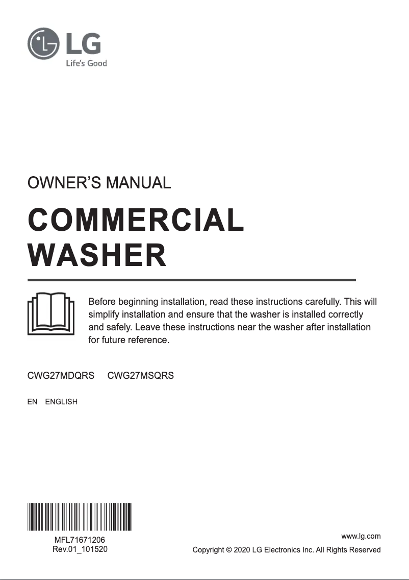 Página nº 1 - Manual de usuario LG CWG27MSQRS