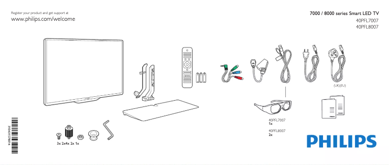 Página 1 del manual Guía de inicio rápido Philips 40PFL8007K