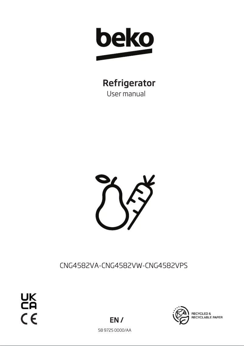 Página 1 del manual Manual de usuario Beko CNG4582VW
