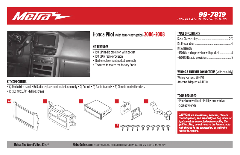 Imagen de la primera página del manual del dispositivo 99-7819