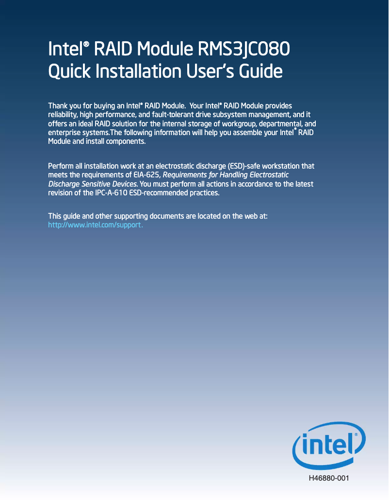 Página 1 del manual Manual de usuario Intel RMS3JC080