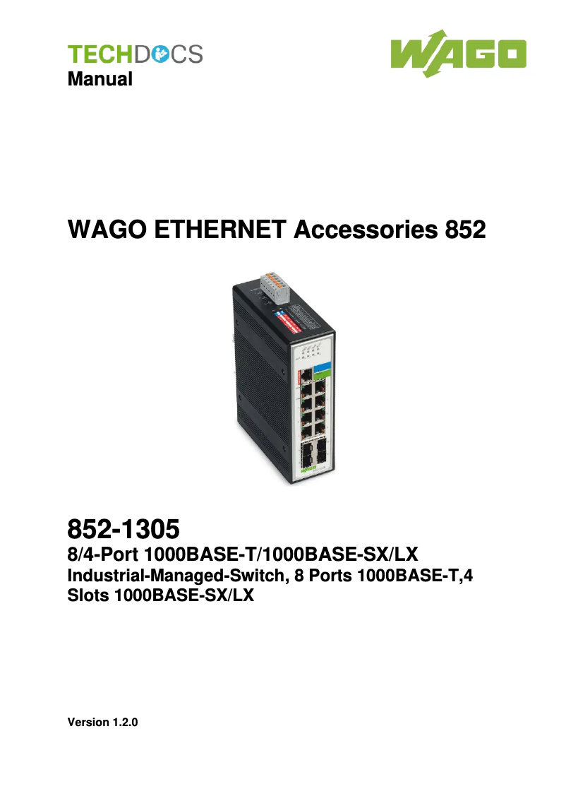 Página 1 del manual Manual de usuario Wago 852-1305