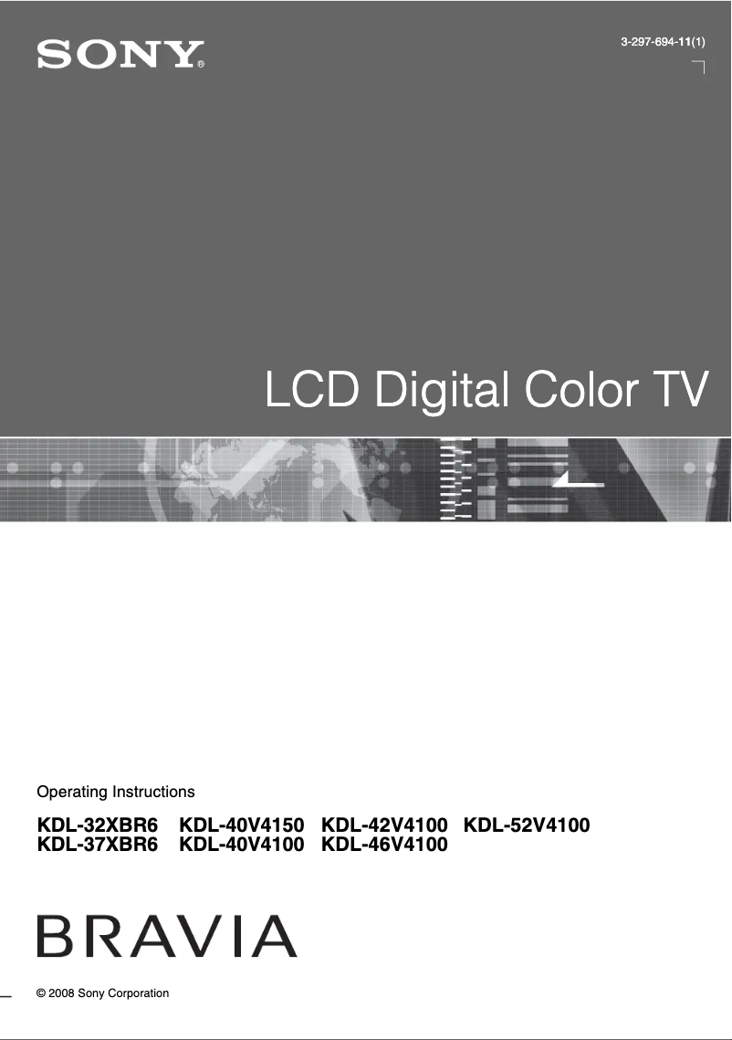 Imagen de la primera página del manual del dispositivo Bravia KDL-40V4150