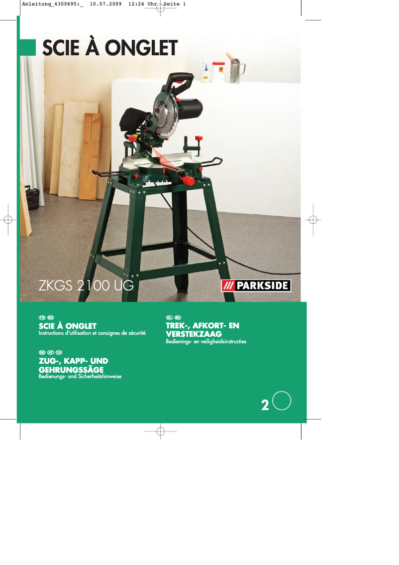 Página 1 del manual Manual de usuario Parkside ZKGS 2100 UG