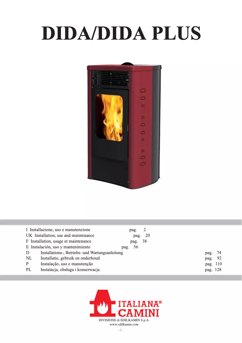 Página nº 1 - Manual de usuario Edilkamin DIDA