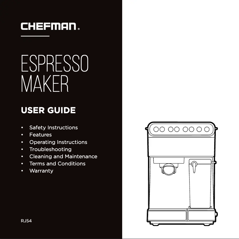 Imagen de la primera página del manual del dispositivo Barista Pro Plus RJ54