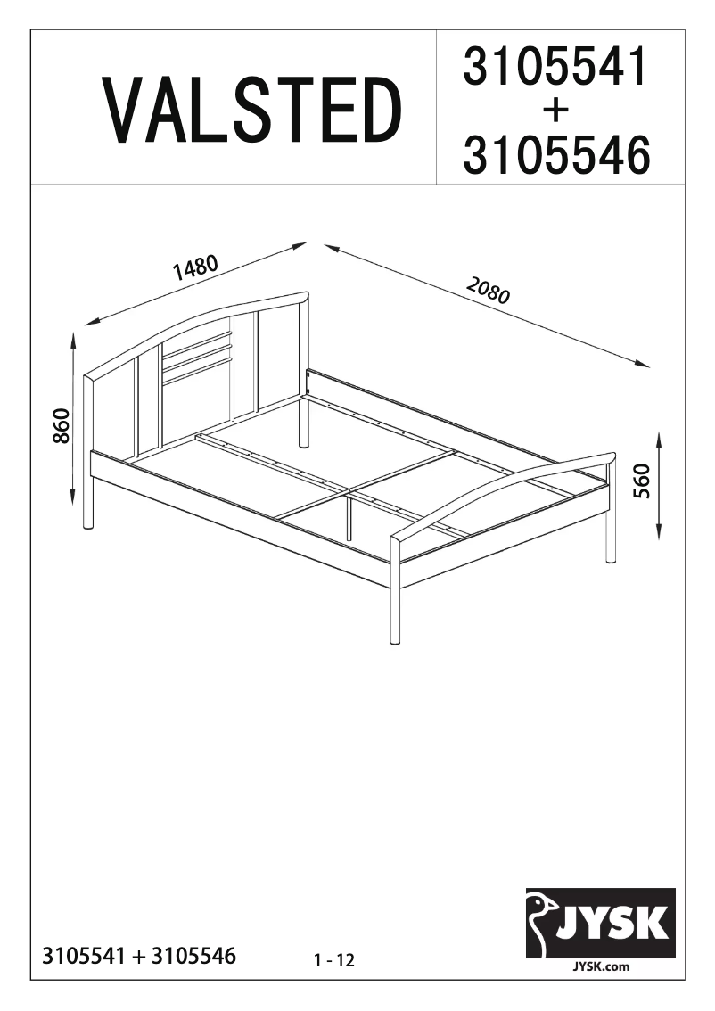 Página nº 1 - Manual de usuario JYSK Valsted (140x200)