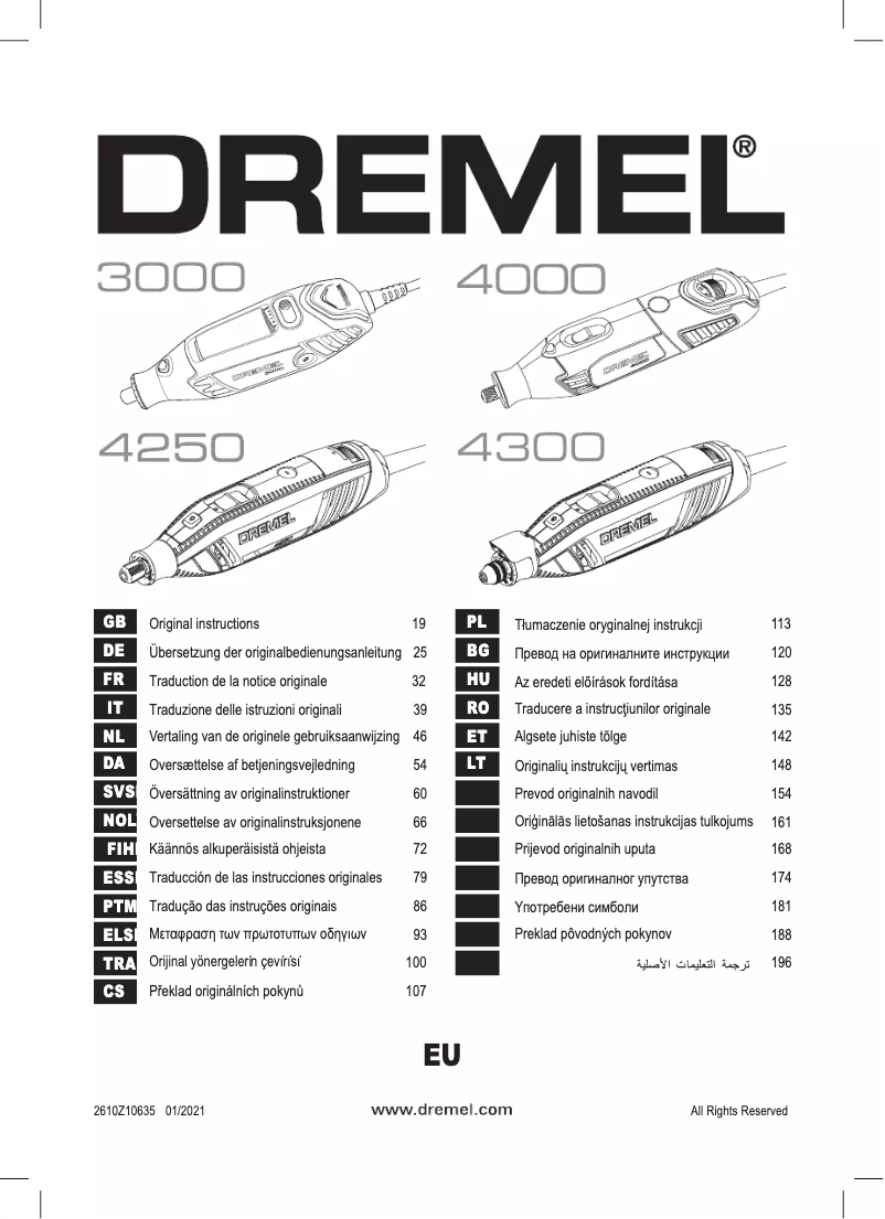 Página 1 del manual Manual de usuario Dremel 3000