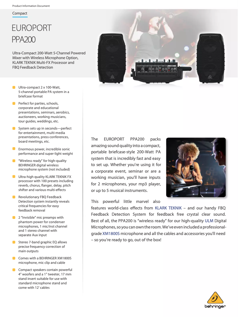 Imagen de la primera página del manual del dispositivo EUROPORT PPA200