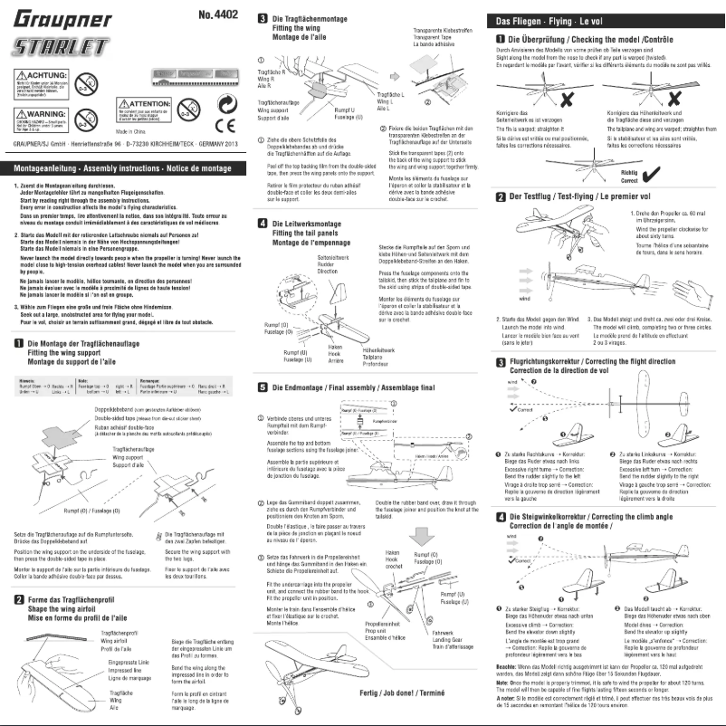Imagen de la primera página del manual del dispositivo Starlet