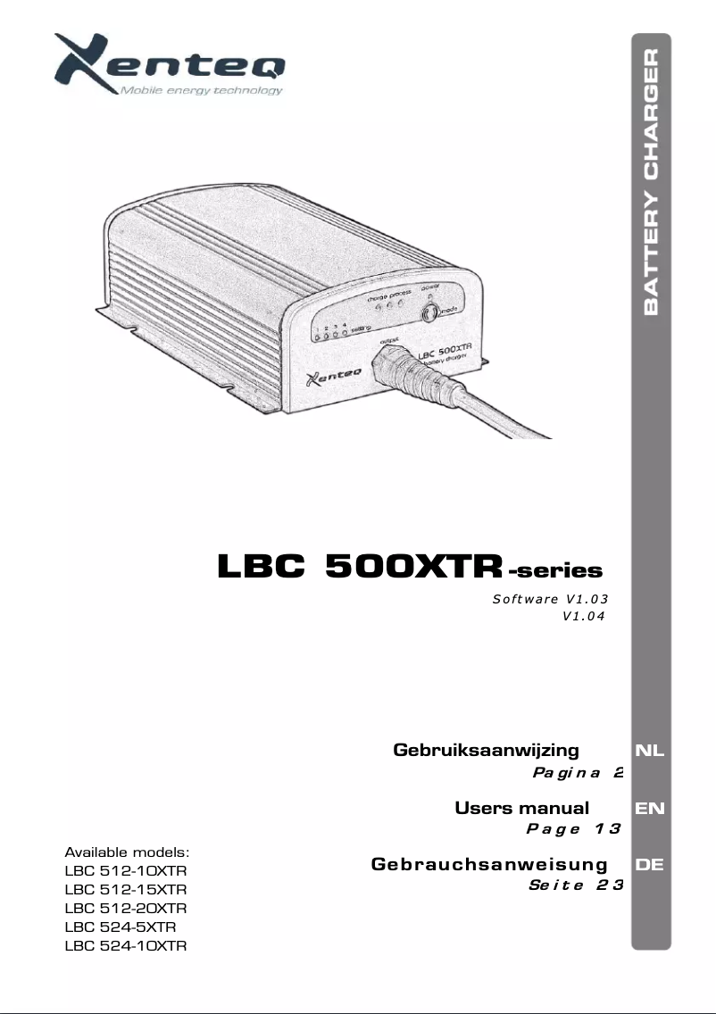 Imagen de la primera página del manual del dispositivo LBC 500XTR
