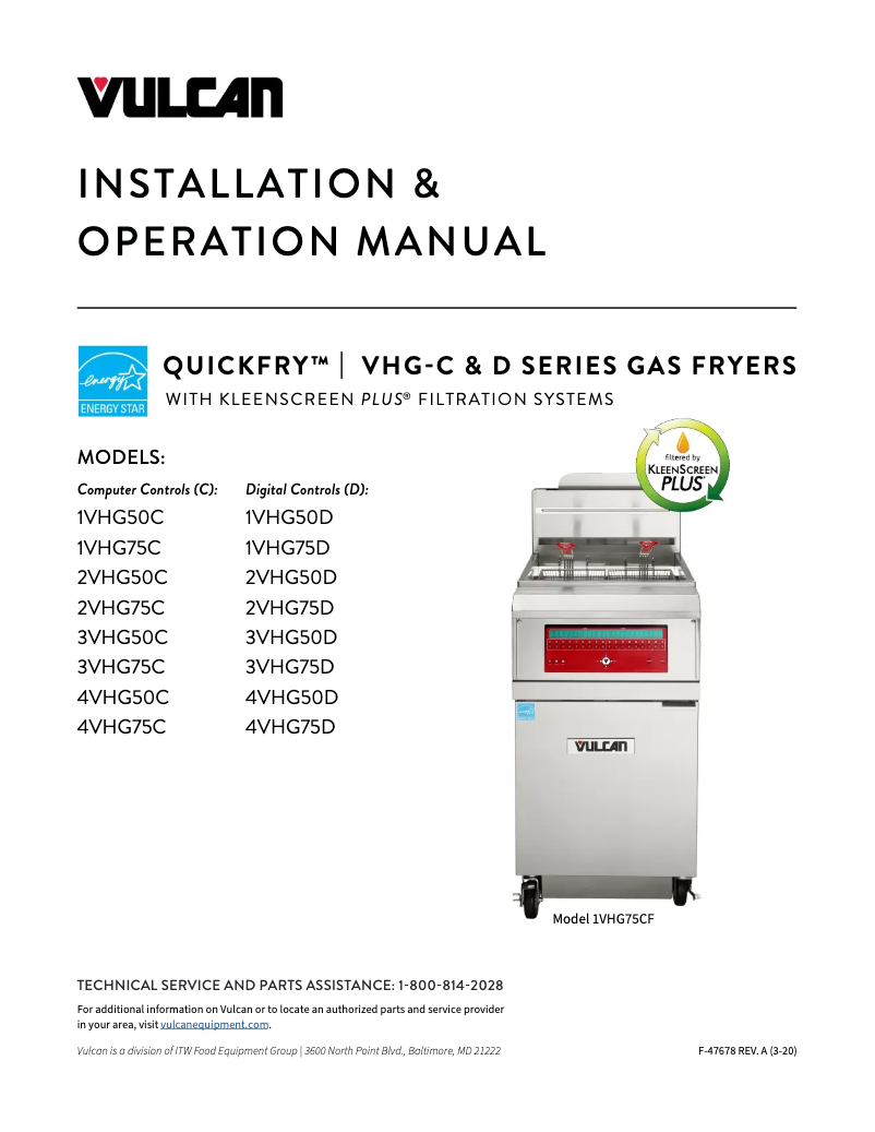 Imagen de la primera página del manual del dispositivo VHG75