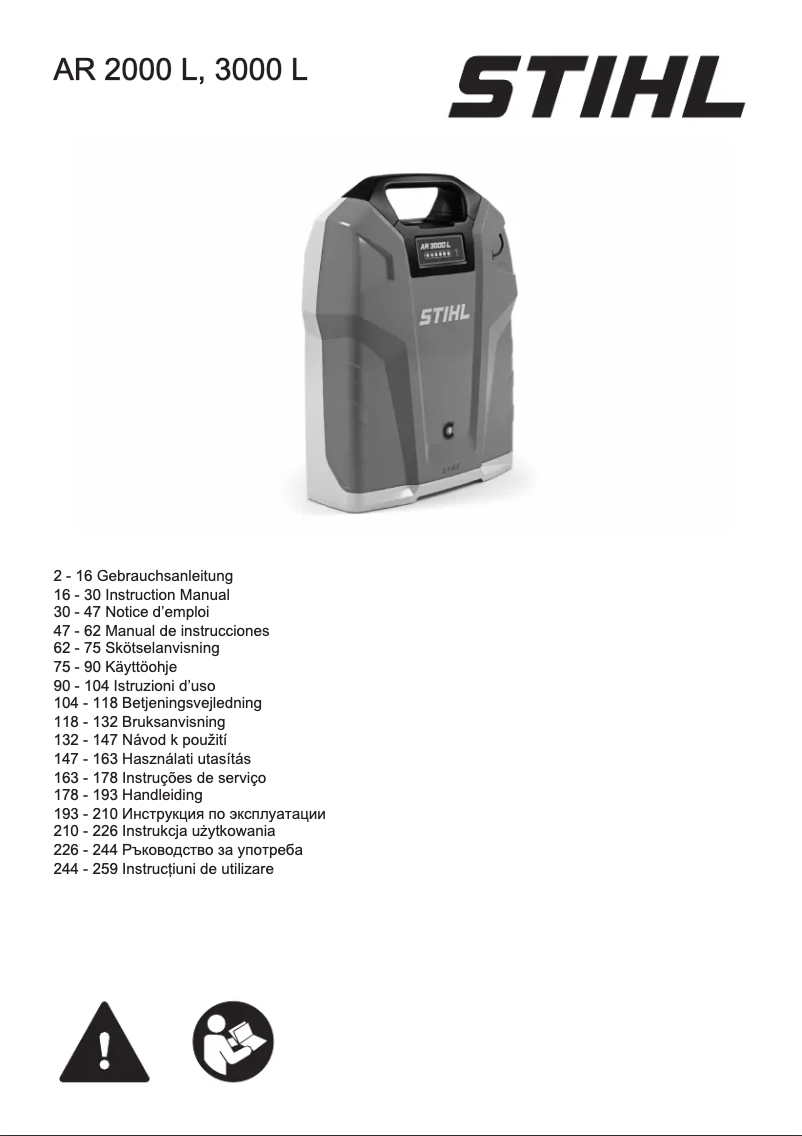 Imagen de la primera página del manual del dispositivo AR 2000 L