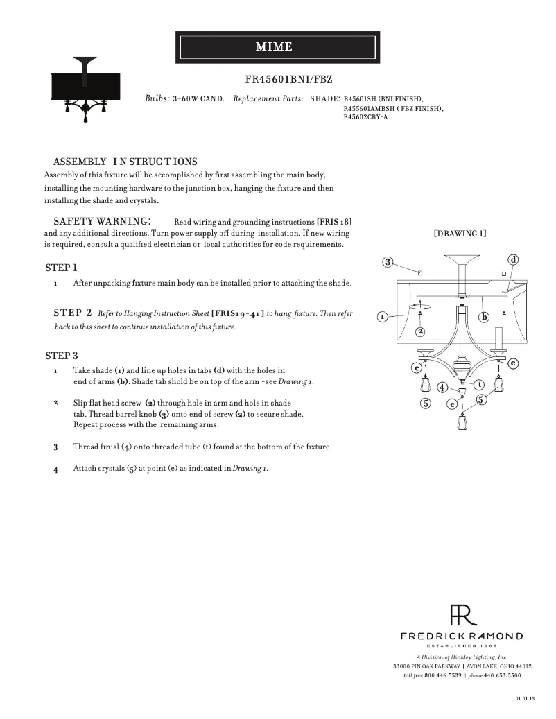 Imagen de la primera página del manual del dispositivo FR45601BNI