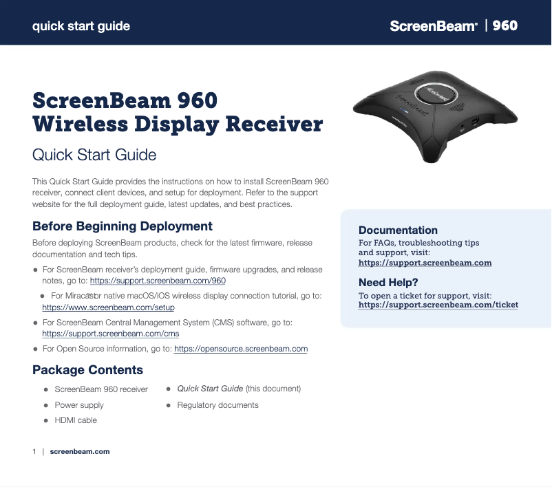 Imagen de la primera página del manual del dispositivo WP II960A