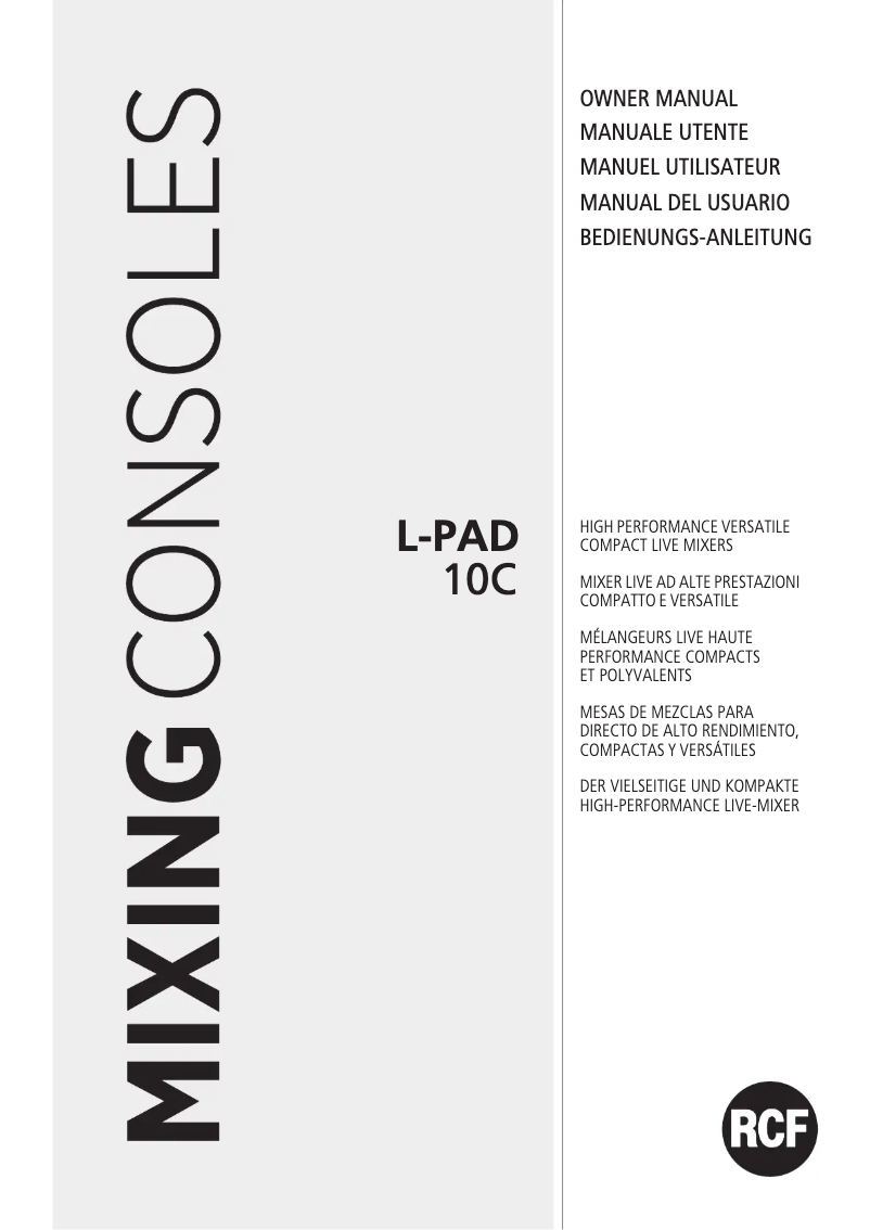 Imagen de la primera página del manual del dispositivo L-PAD 10C