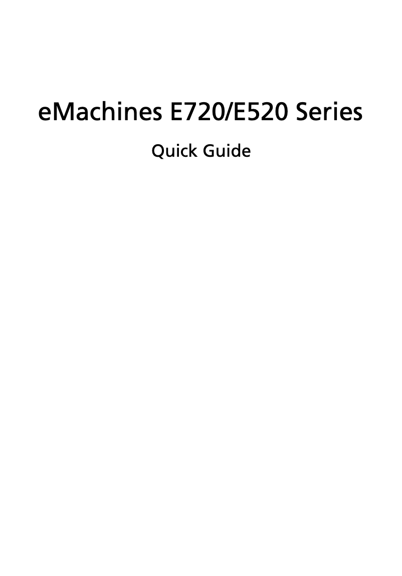 Página nº 1 - Manual de usuario Acer eMachines E720-343G25Mi