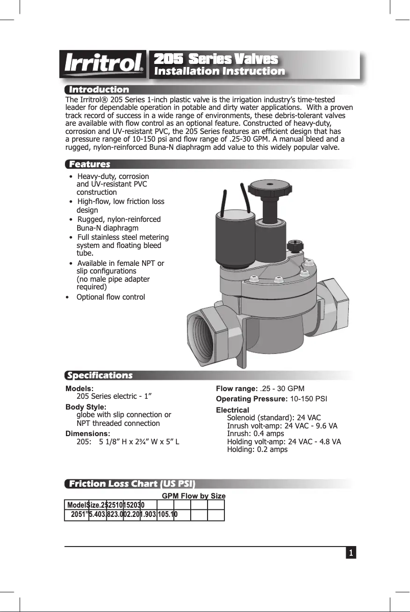 Imagen de la primera página del manual del dispositivo 205S