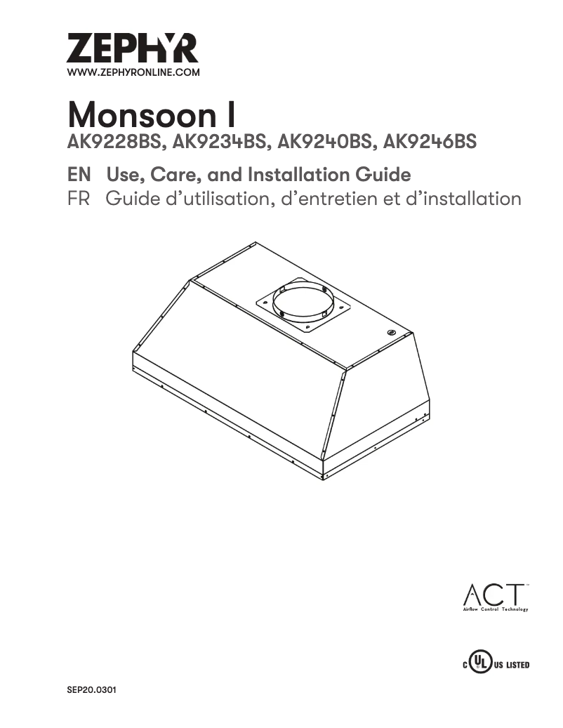 Imagen de la primera página del manual del dispositivo Monsoon I AK9240BS