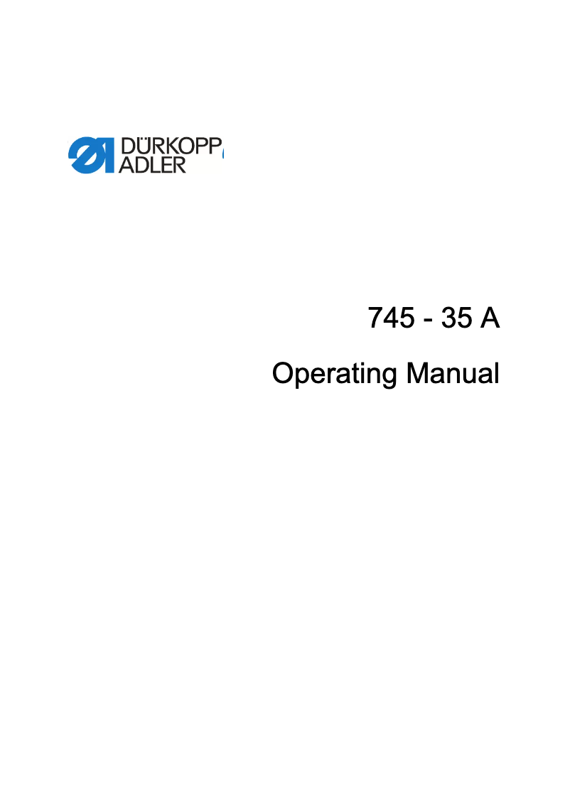 Página 1 del manual Manual de usuario Dürkopp Adler 745-35
