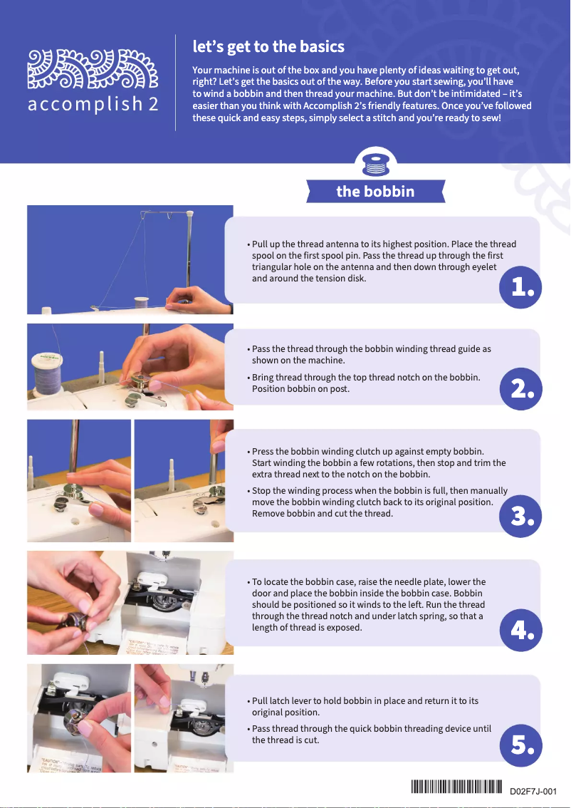 Página 1 del manual Instrucciones / montaje Baby Lock Accomplish 2