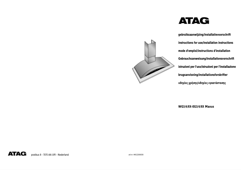 Página 1 del manual Manual de usuario Atag WG811X