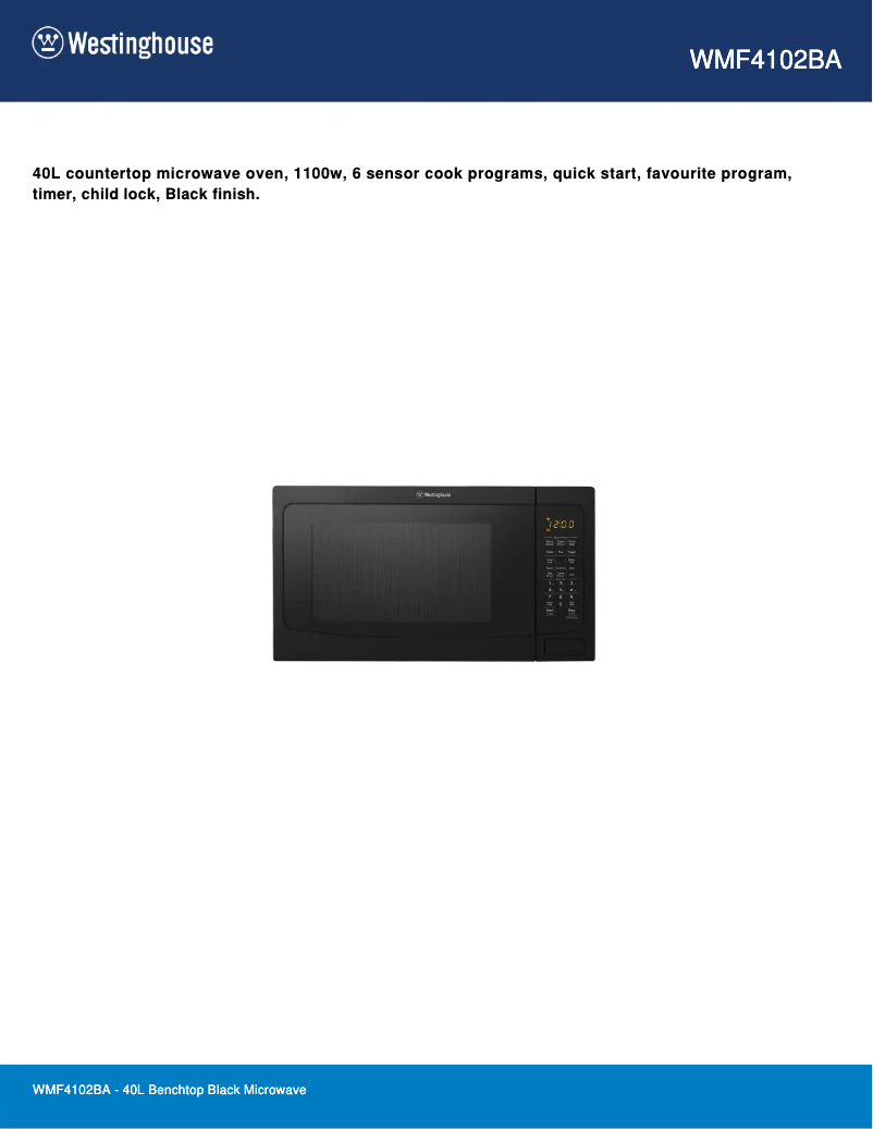 Imagen de la primera página del manual del dispositivo WMF4102BA