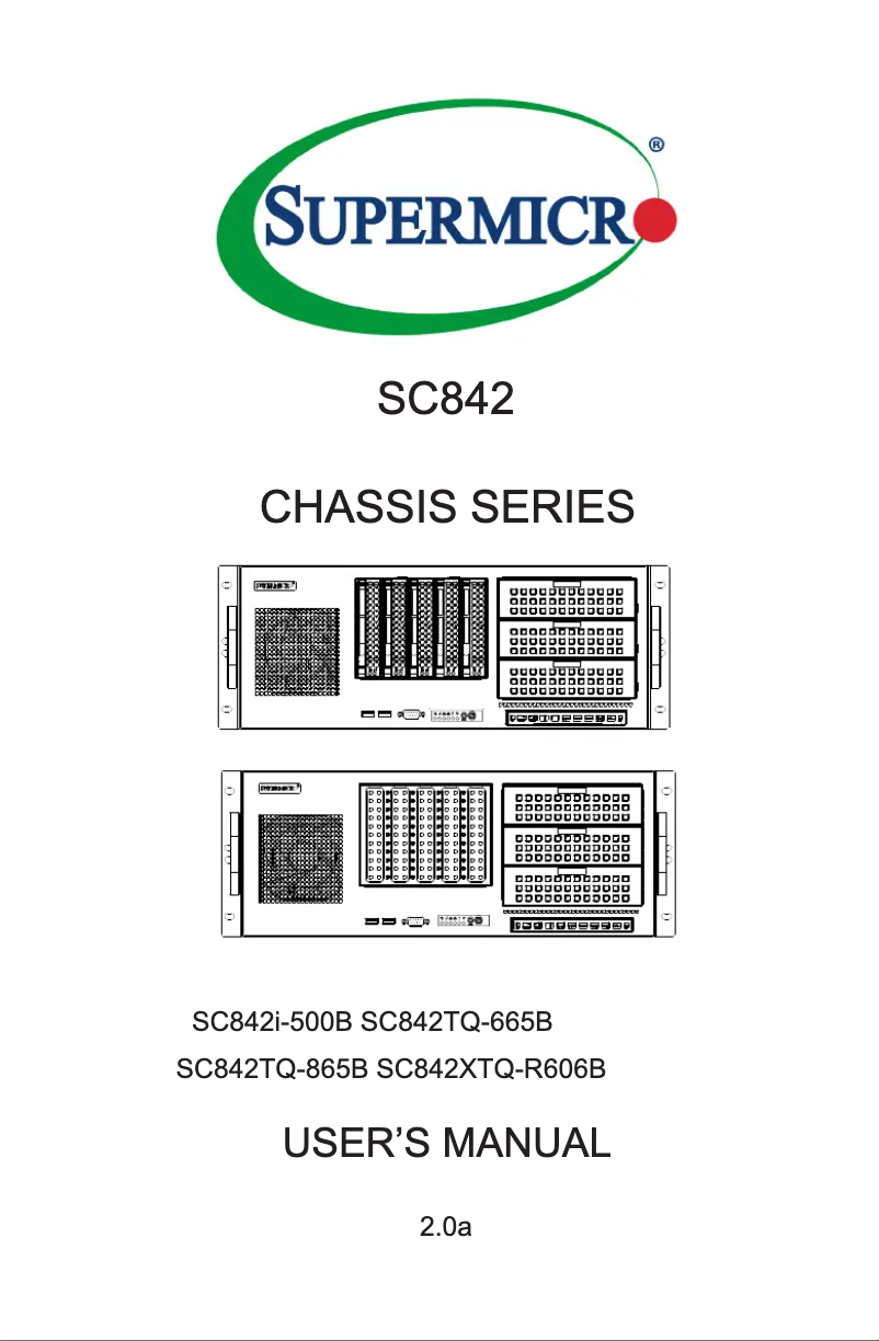 Página 1 del manual Manual de usuario Supermicro SuperChassis SC842TQC-668B