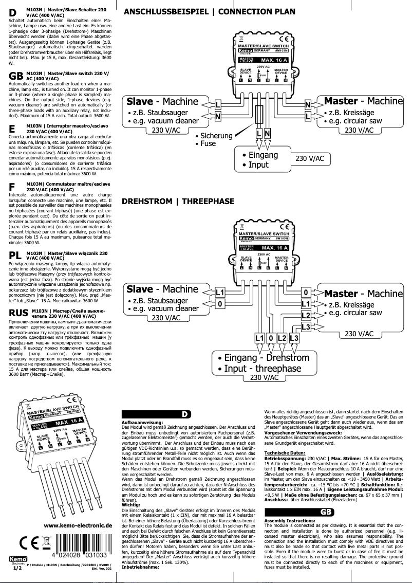 Imagen de la primera página del manual del dispositivo M103N