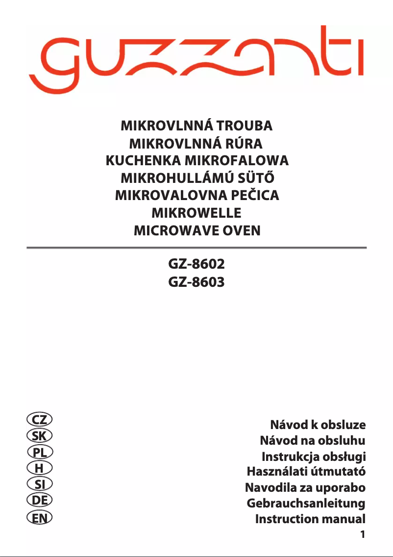 Imagen de la primera página del manual del dispositivo GZ-8603