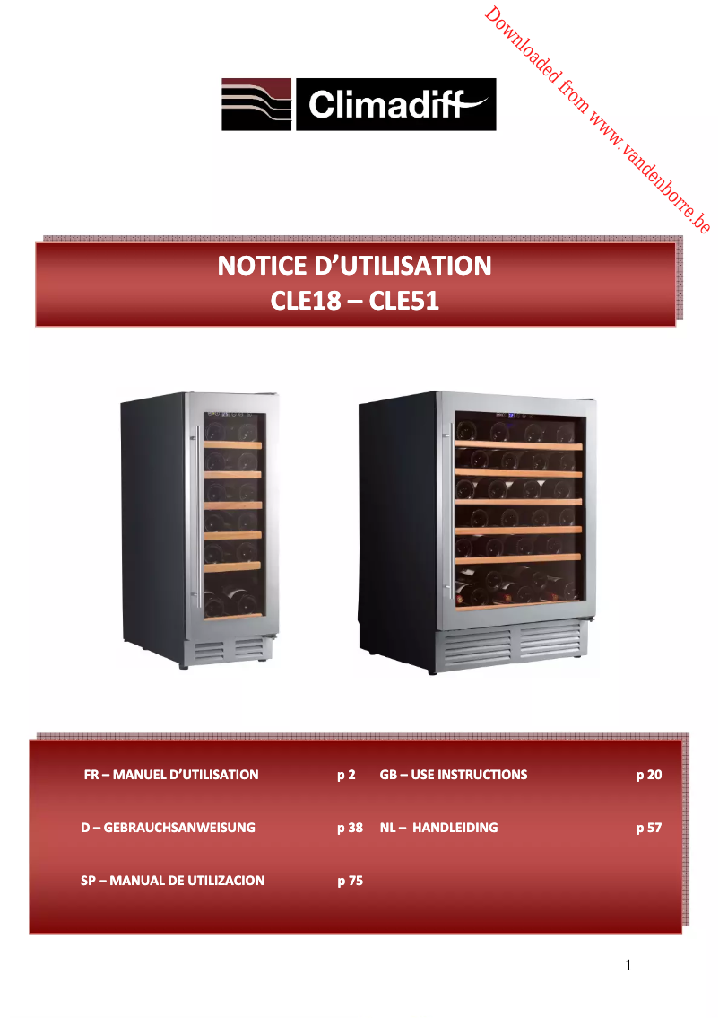 Página 1 del manual Manual de usuario Climadiff CLE18