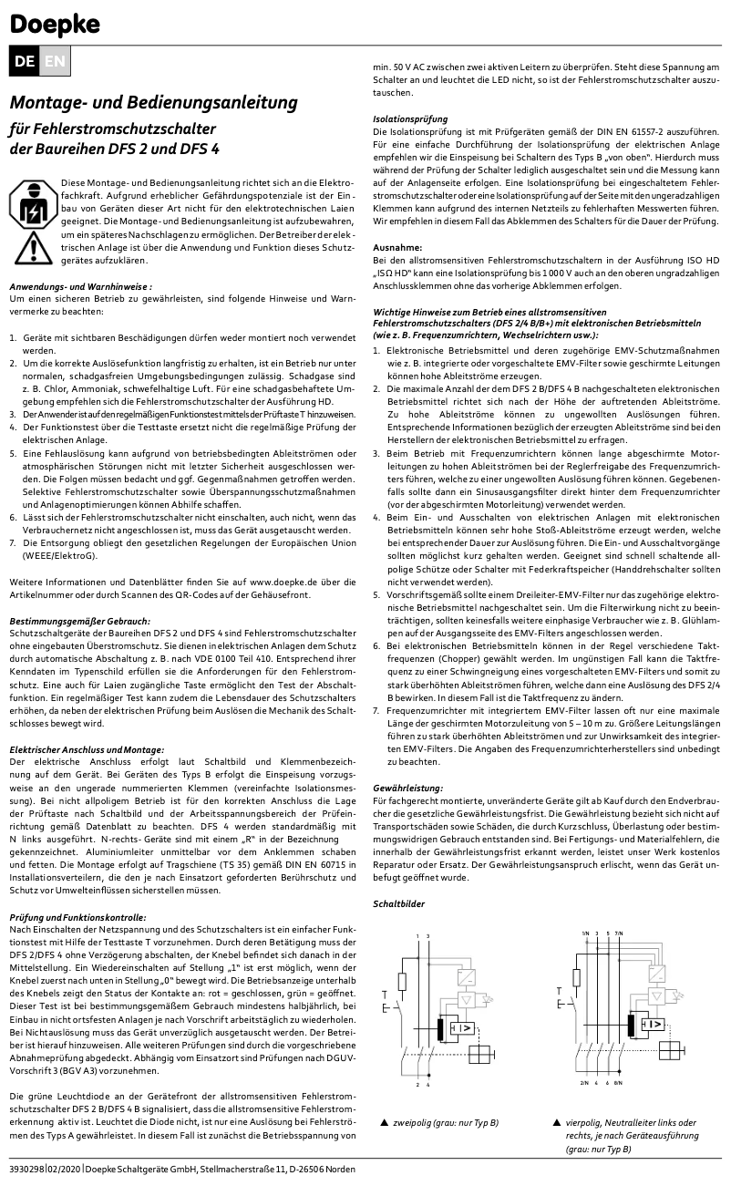 Página 1 del manual Manual de usuario Doepke DFS 2 063-2/0