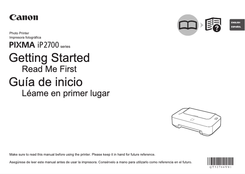 Imagen de la primera página del manual del dispositivo PIXMA iP2700