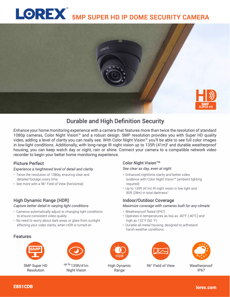 Página nº 1 - Ficha técnica Lorex E581CDB