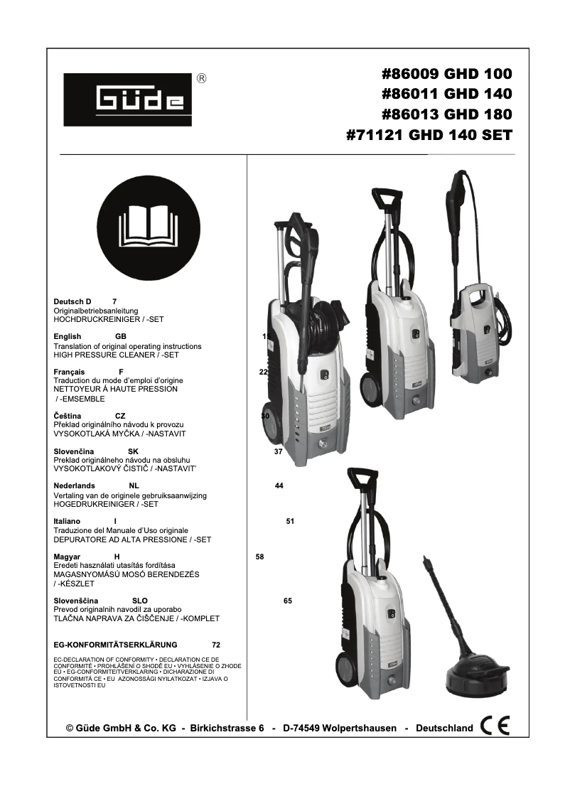 Página nº 1 - Manual de usuario Güde GHD 140