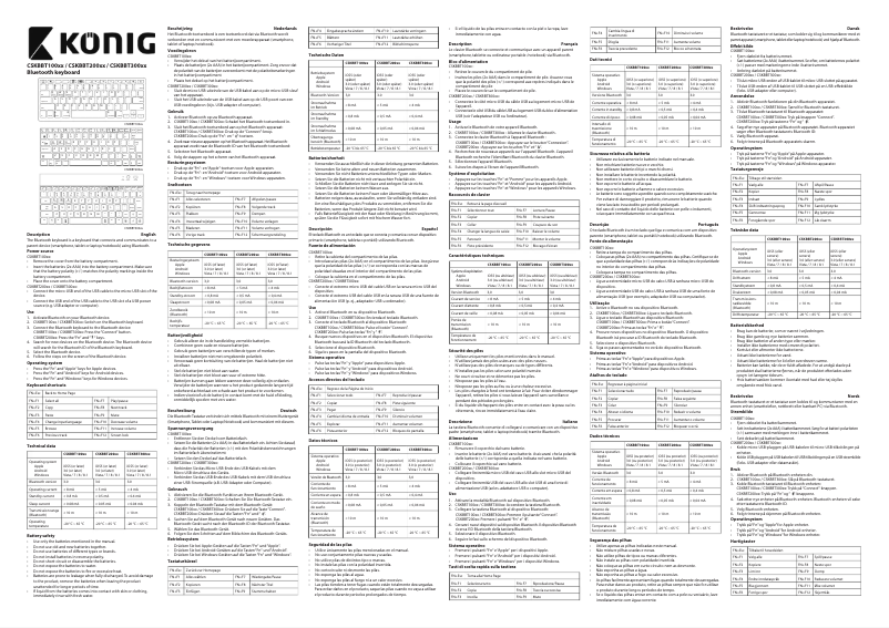 Página nº 1 - Manual de usuario Konig CSKBBT200BE