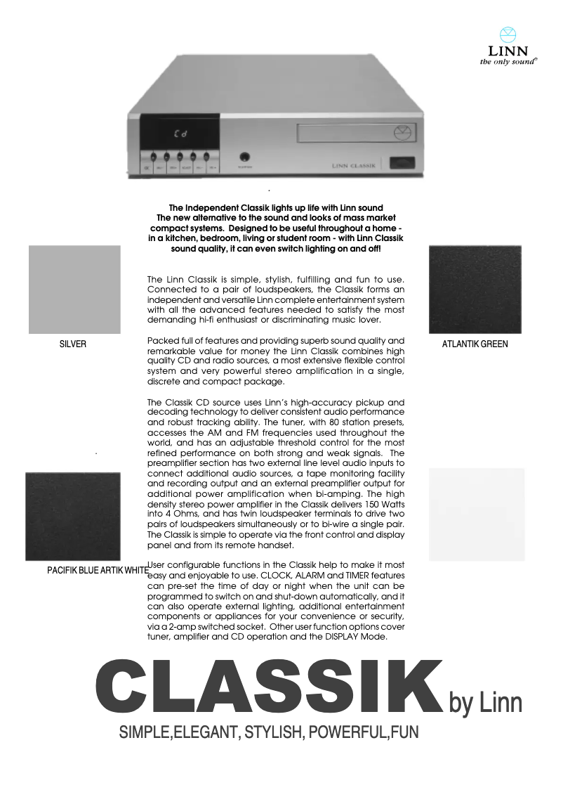 Imagen de la primera página del manual del dispositivo Classik Music