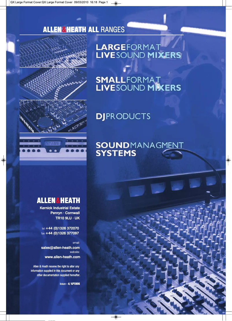 Página 1 del manual Folleto Allen & Heath GL3800