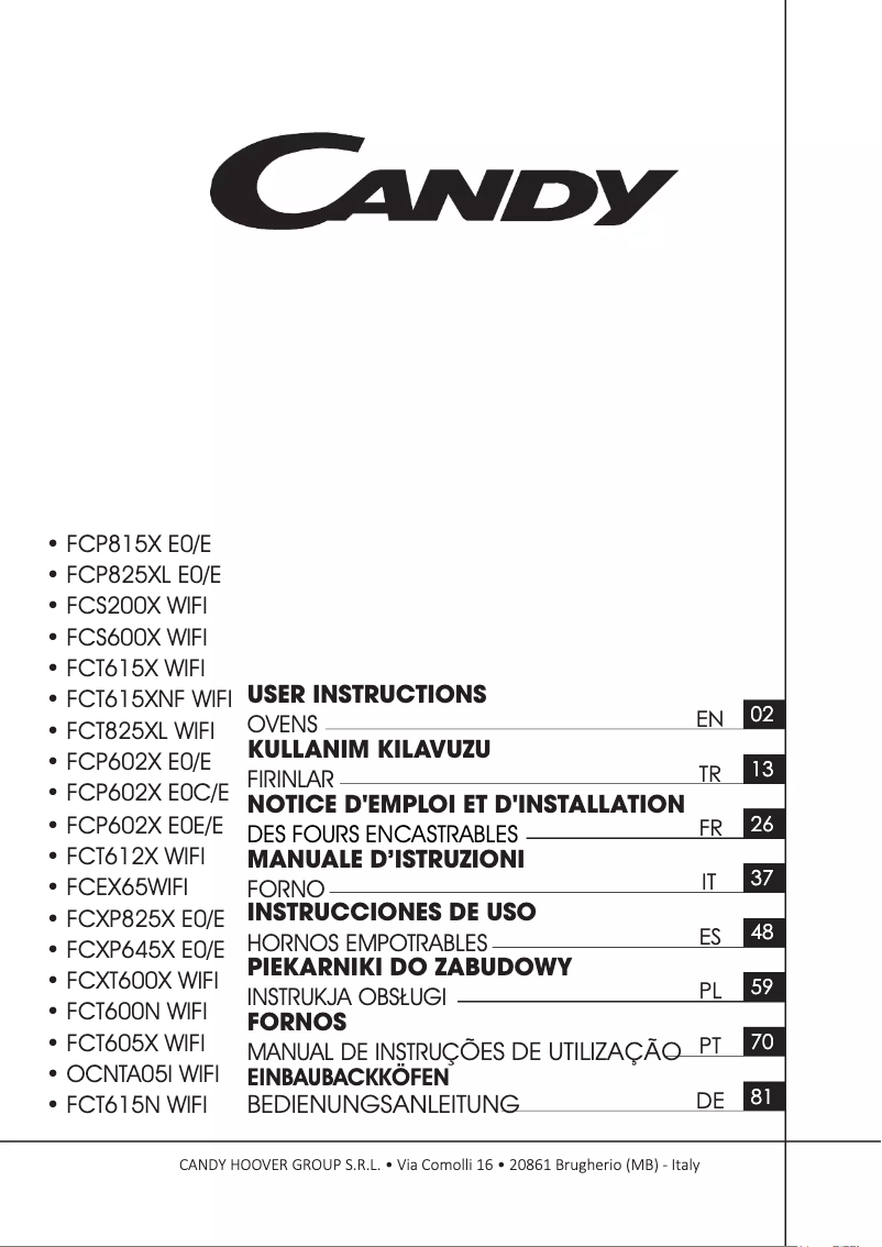 Imagen de la primera página del manual del dispositivo FCT615NRWF
