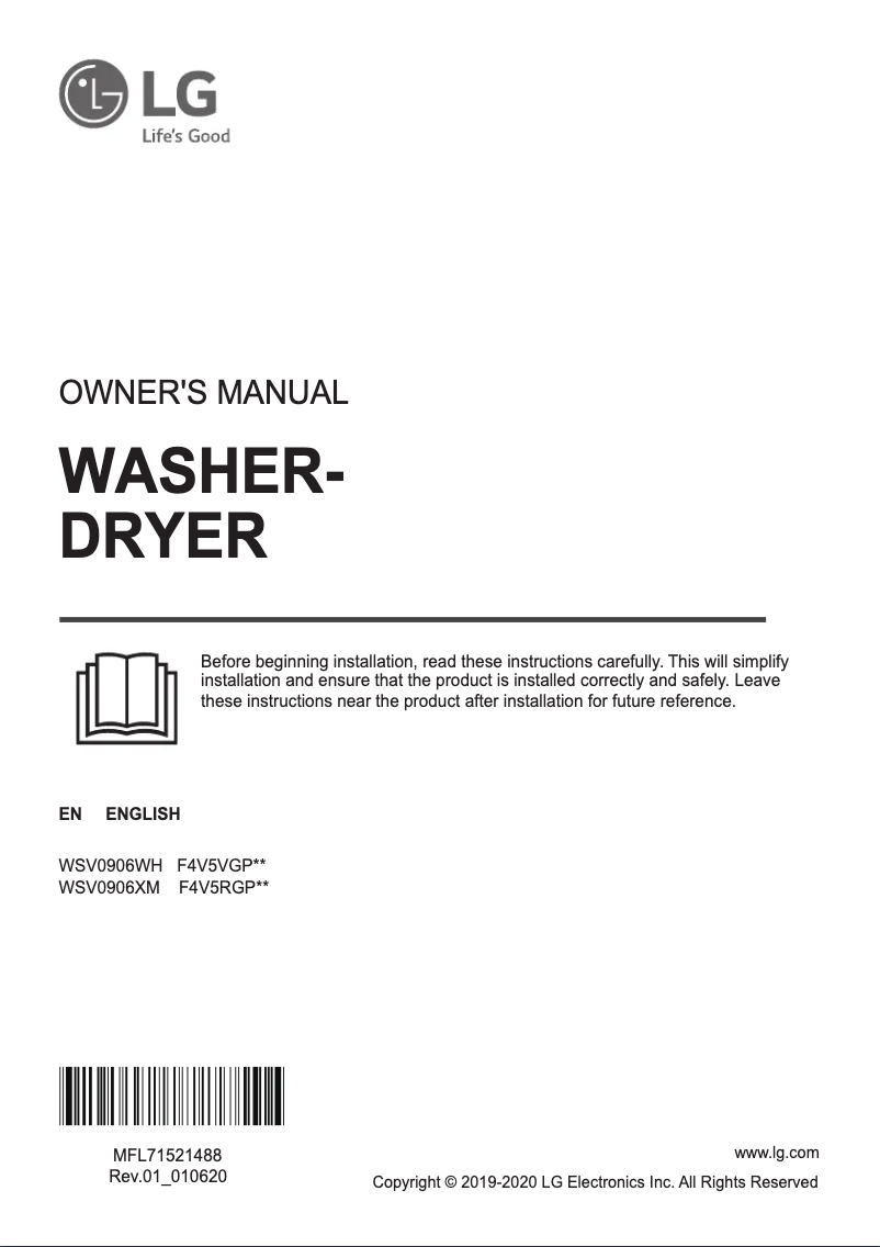 Imagen de la primera página del manual del dispositivo WSV0906XM