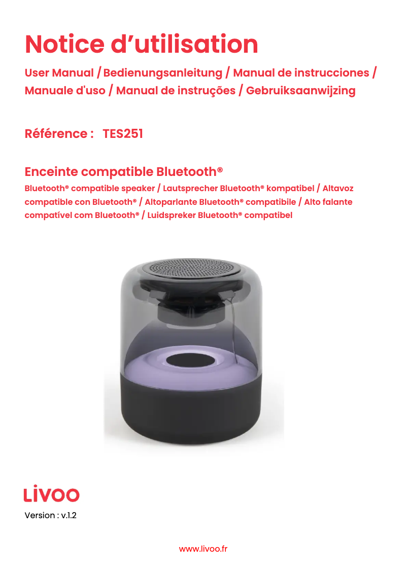 Imagen de la primera página del manual del dispositivo TES251