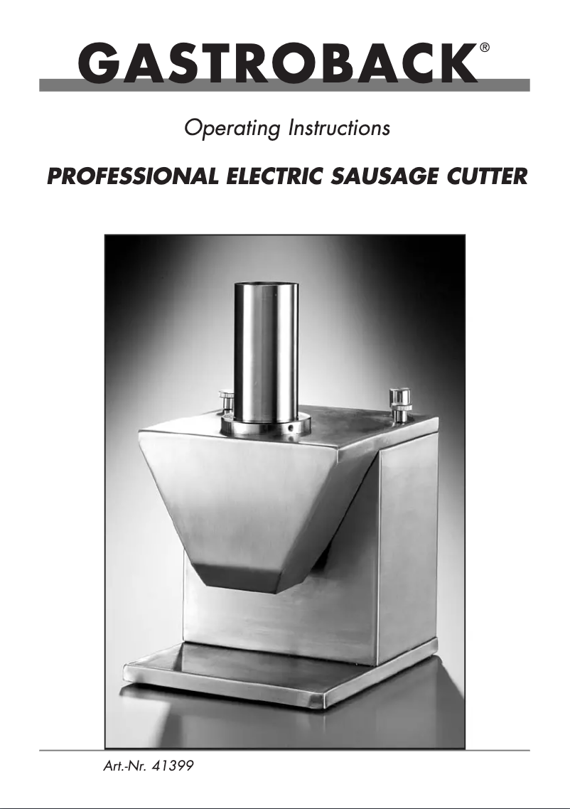 Página 1 del manual Manual de usuario Gastroback 41399