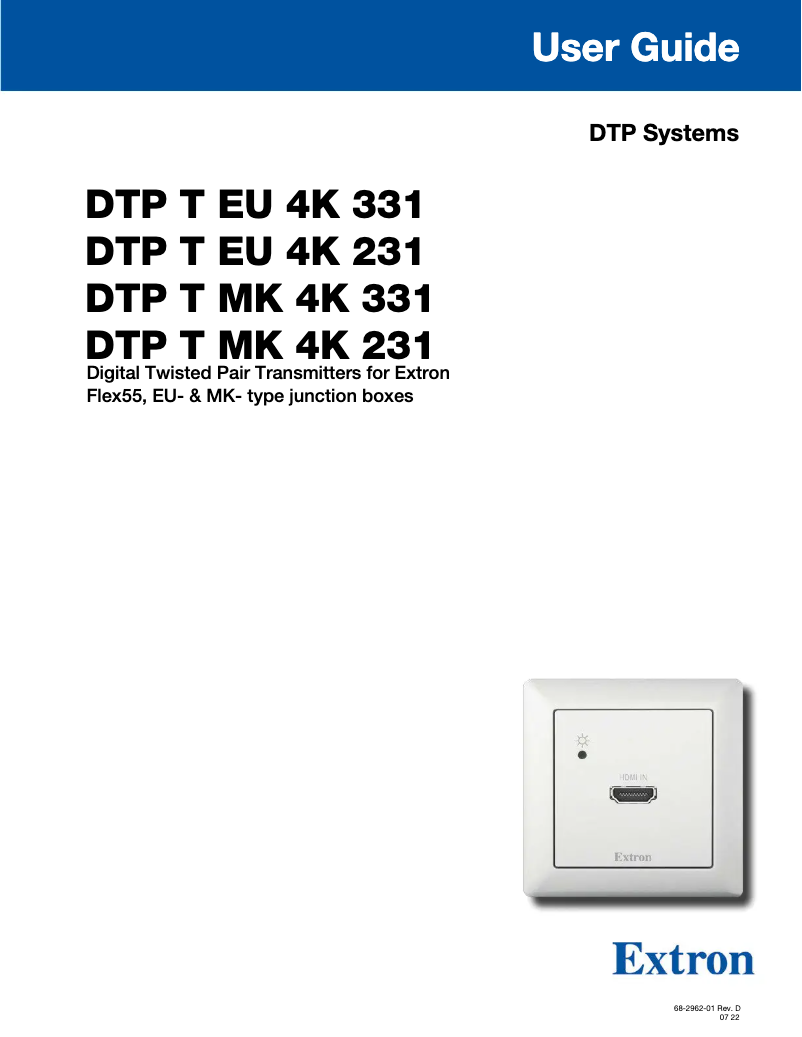 Página 1 del manual Manual de usuario Extron DTP T EU 4K 331