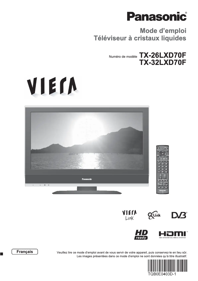 Imagen de la primera página del manual del dispositivo Viera TX-32LXD70F